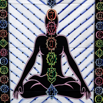 Handbrushed  Cotton Wall Art - Chakra Buddha