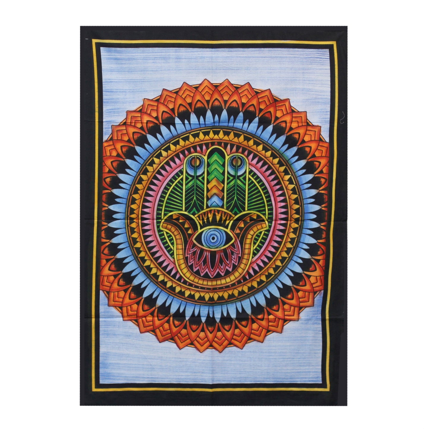 Handbrushed  Cotton Wall Art - Hamsa