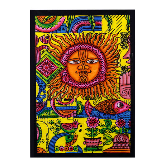 Handbrushed  Cotton Wall Art - Sun