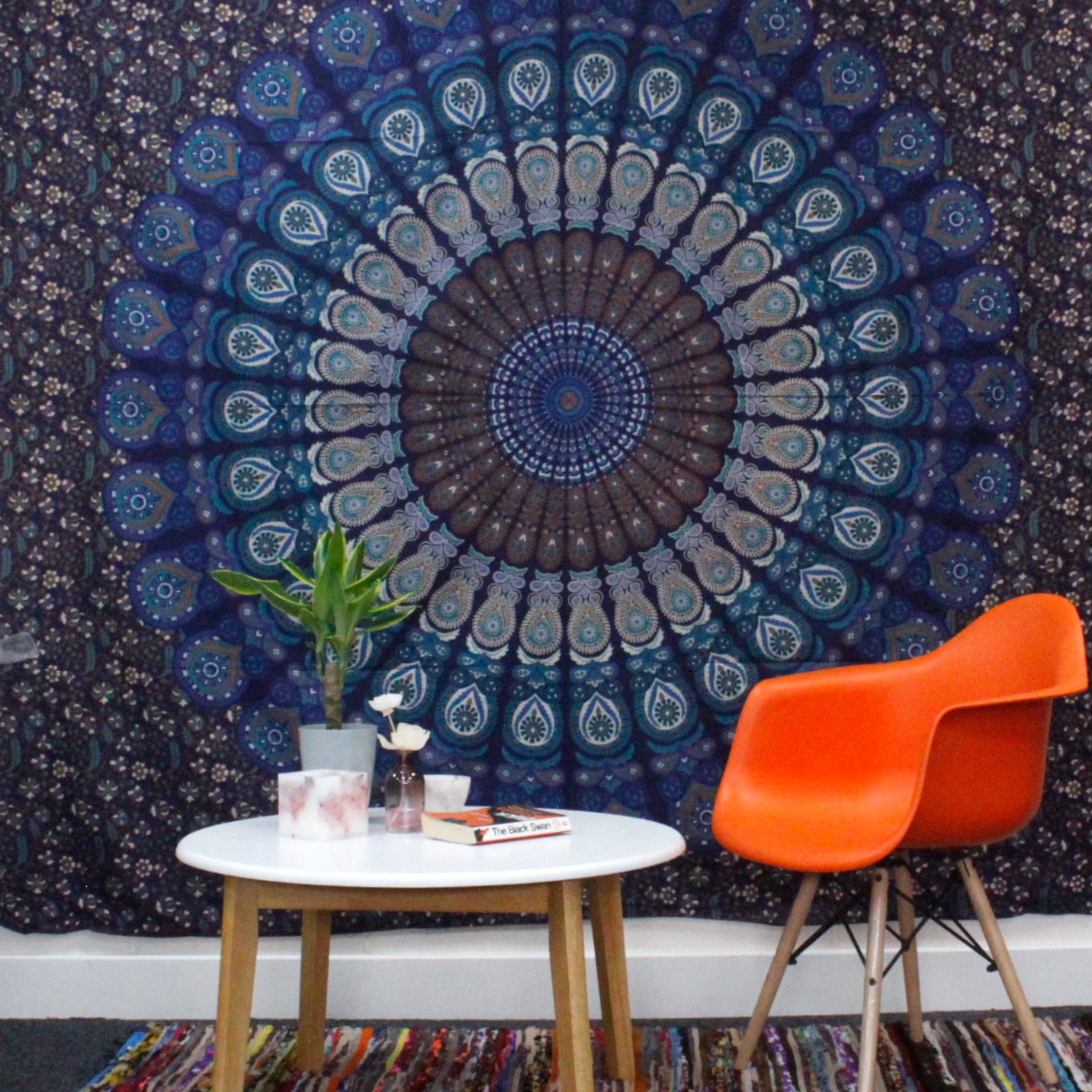 Double Cotton Bedspread + Wall Hanging - Classic Mandala 230cm x 200cm