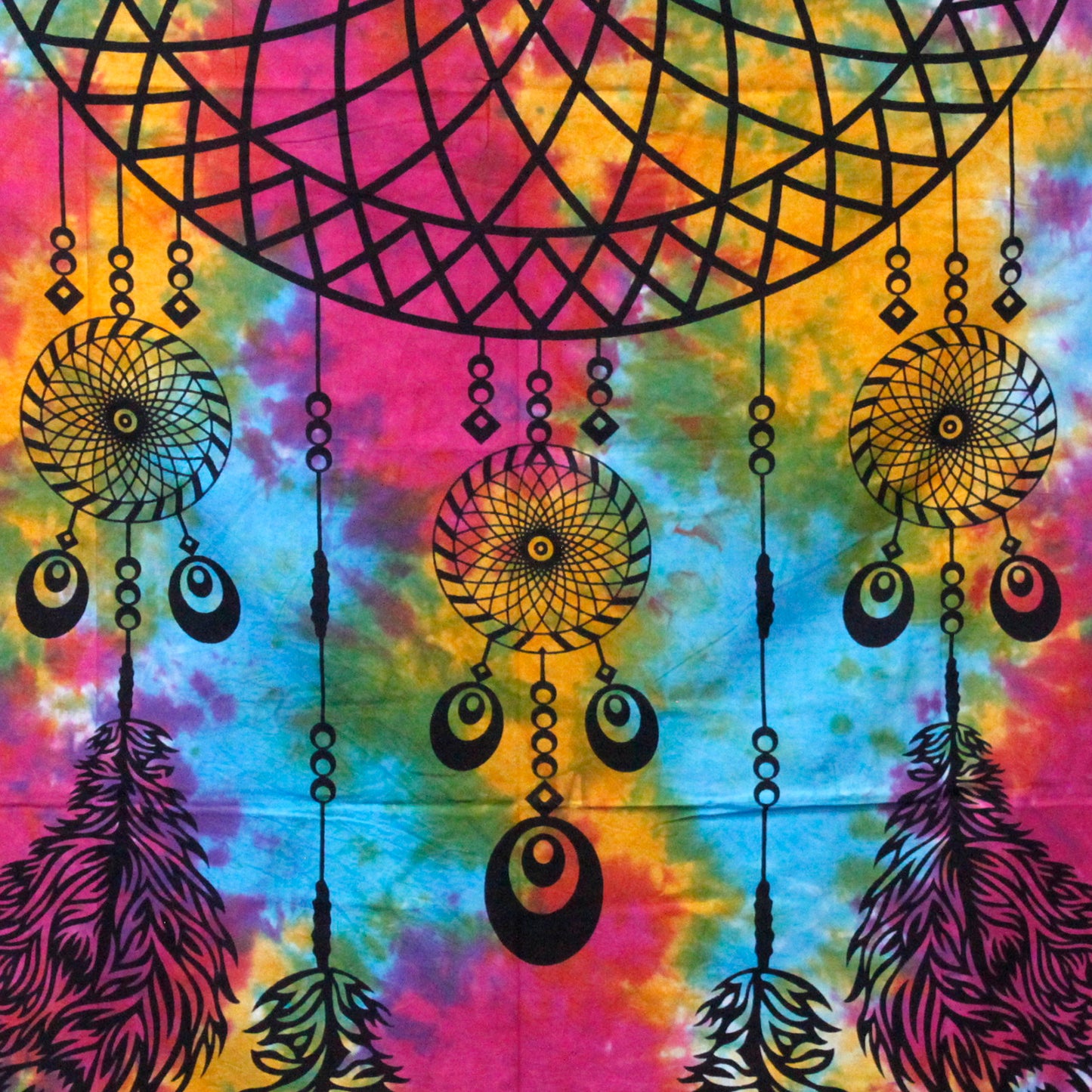 Single Cotton Bedspread + Wall Hanging - Dreamcatcher 130cm x 200cm