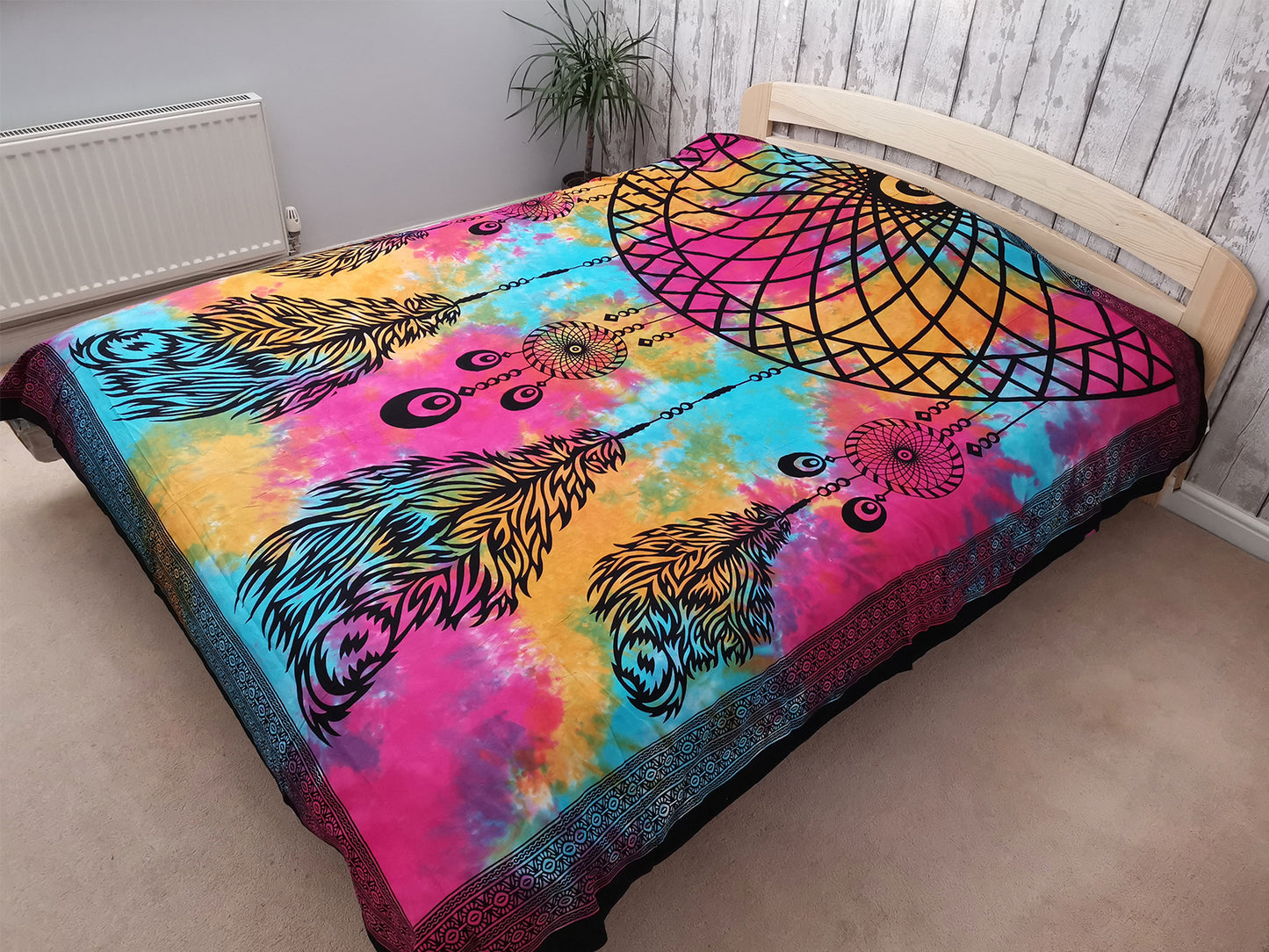 Double Cotton Bedspread + Wall Hanging - Dreamchatcher 230cm x 200cm