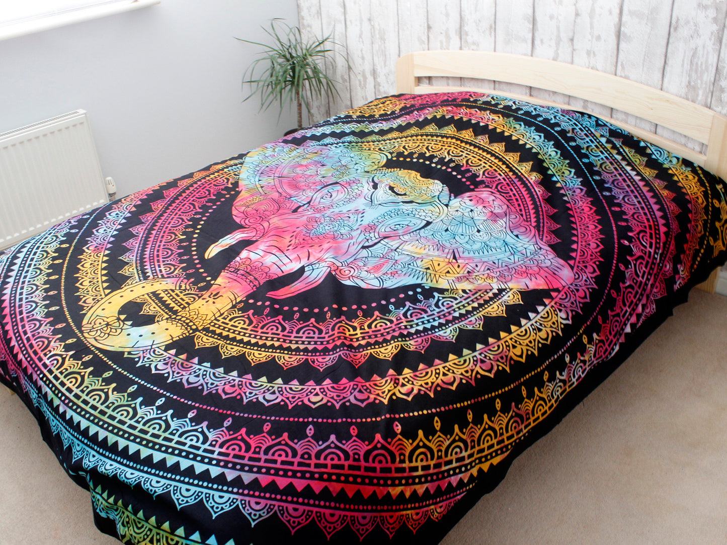 Double Cotton Bedspread + Wall Hanging - Elephant Head 230cm x 200cm