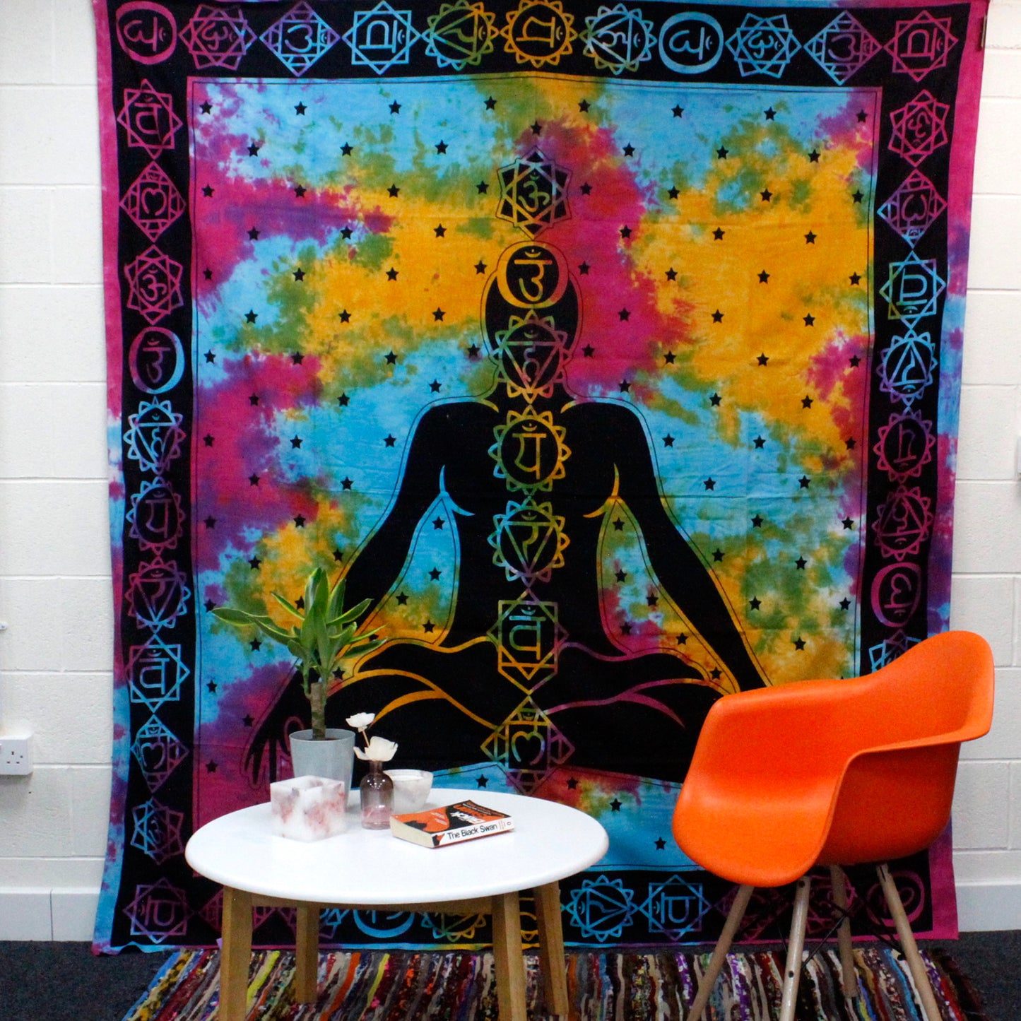 Double Cotton Bedspread + Wall Hanging - Chakra Buddha 230cm x 200cm