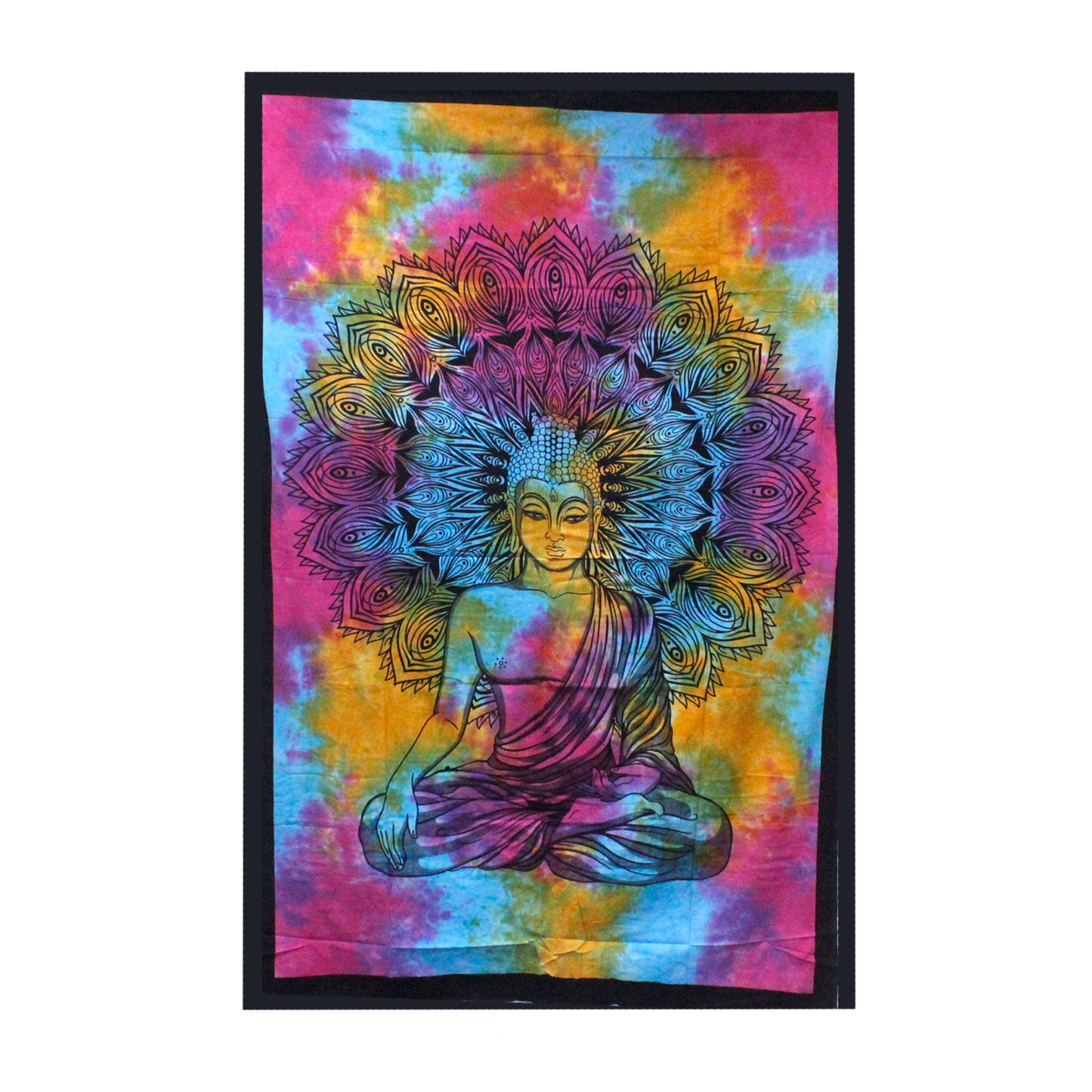 Double Cotton Bedspread + Wall Hanging - Peaceful Buddha 230cm x 200cm