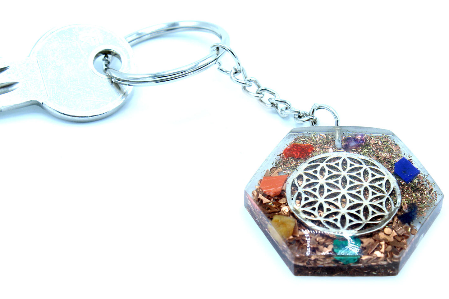 Orgonite Power Keyring - Octagon Flower of Life