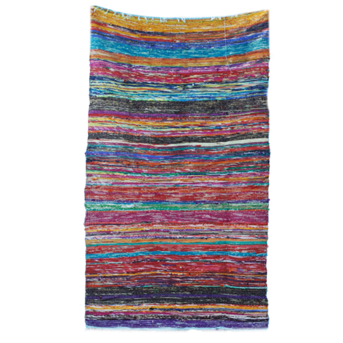 153 x 90cm Luxury Rag Rug - Blue