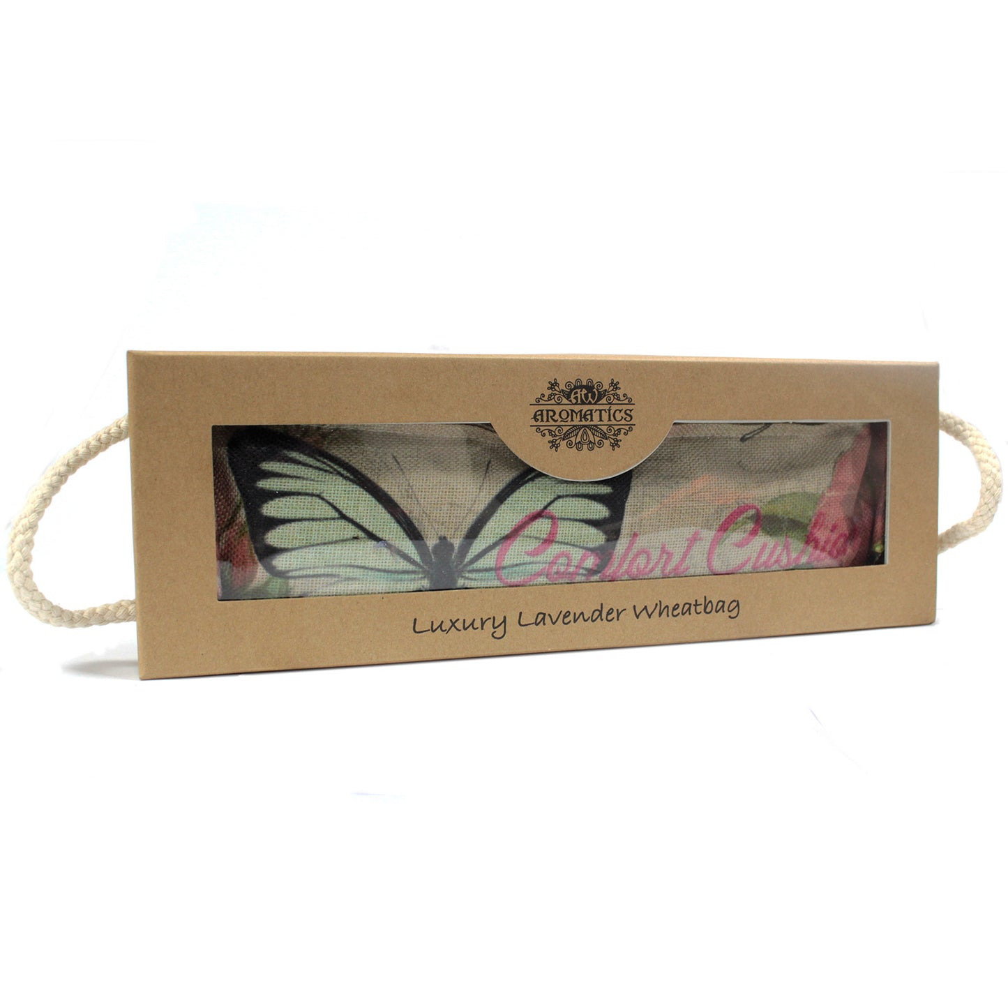 Luxury Lavender Wheat Bag in Gift Box - Butterfly & Roses