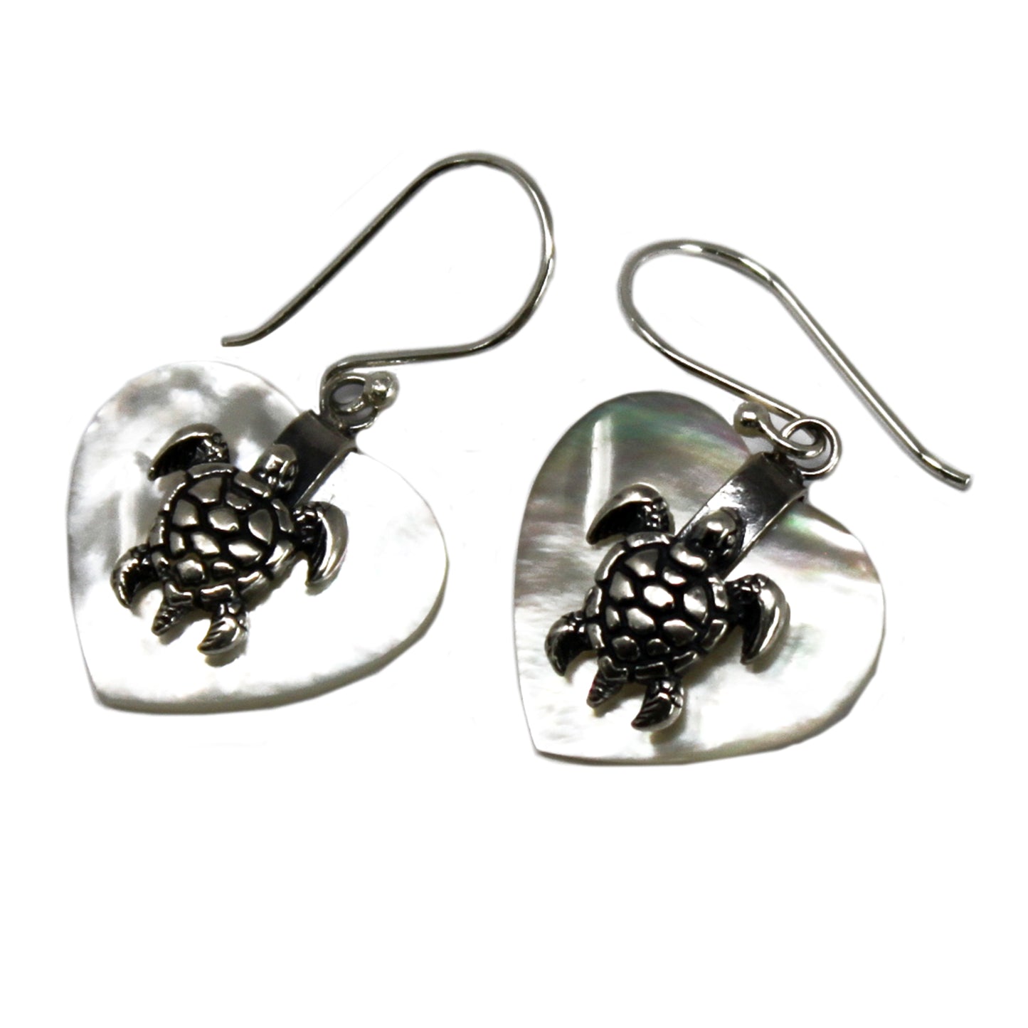 Shell & Silver Earrings - Sea Turtle - Mother of Pearl