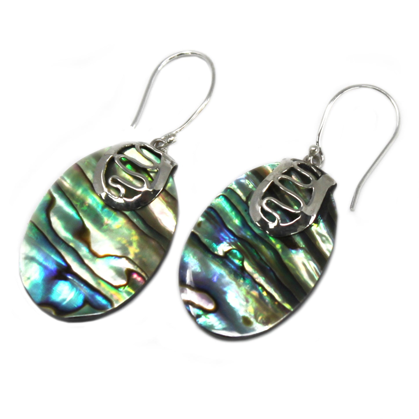 Shell & Silver Earrings - Teardrop- Abalone