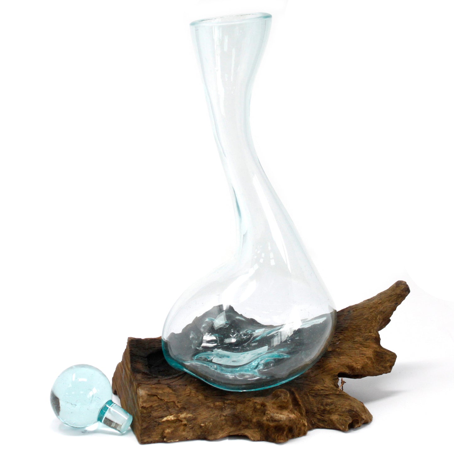 Molten Glass on Wood - Wine Decanter