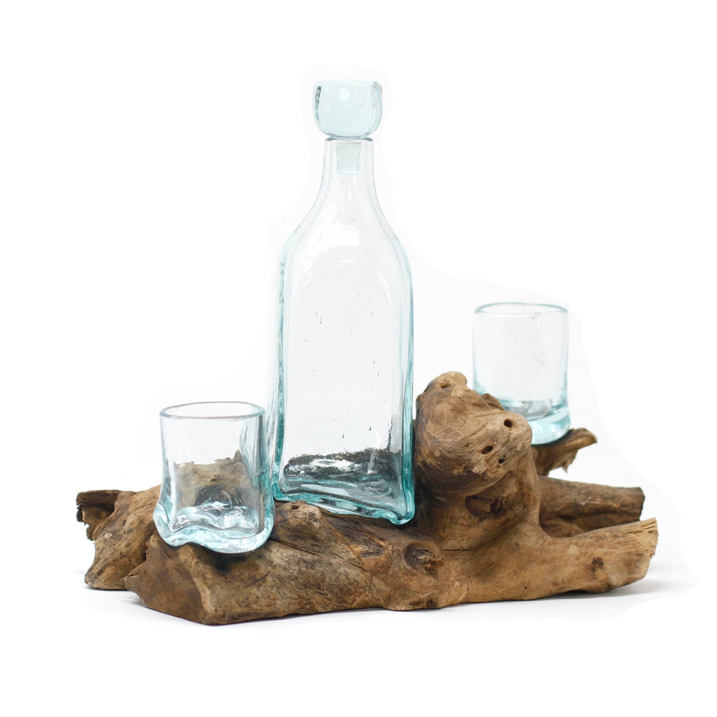 Molton Glass on Wood - Decorative Whiskey Set