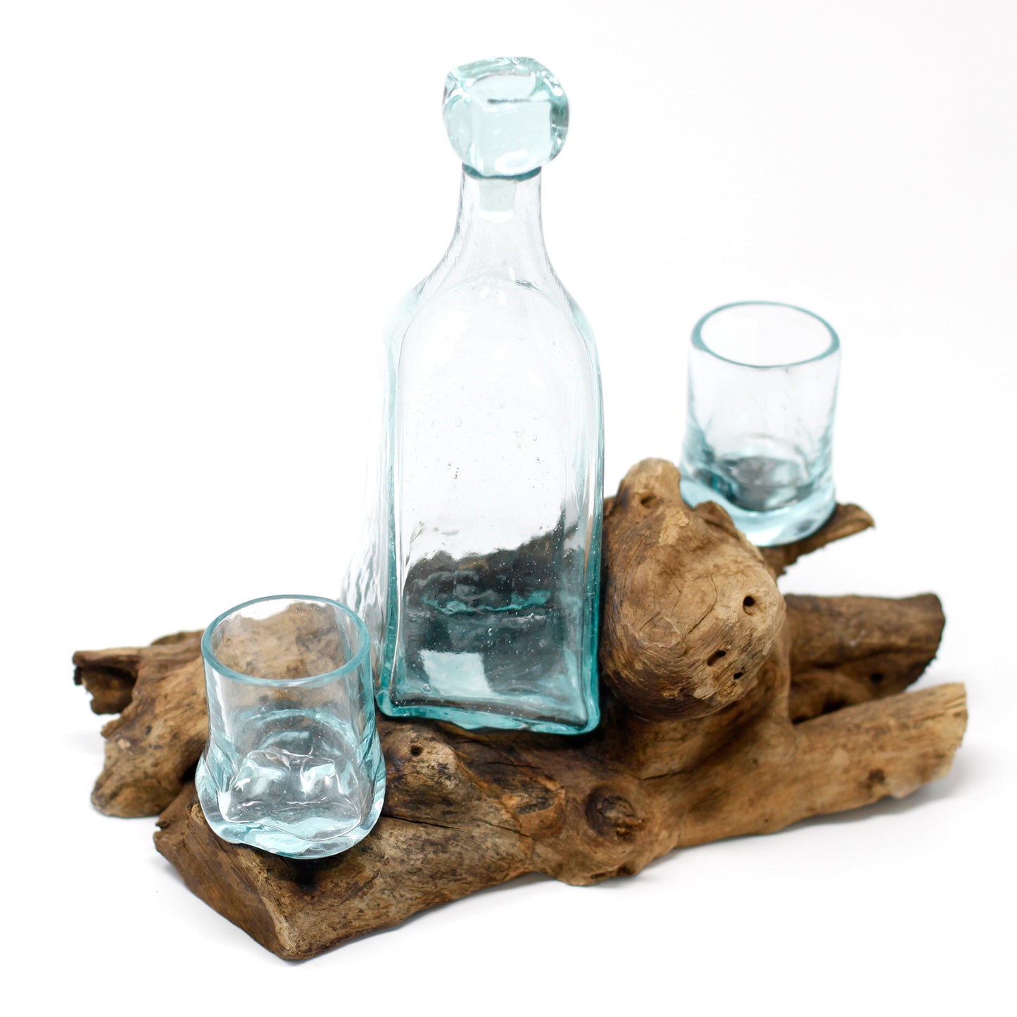 Molton Glass on Wood - Decorative Whiskey Set