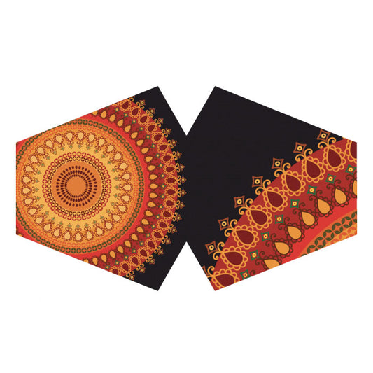 Reusable Fashion Face Covering - Orange Mandala (Adult)