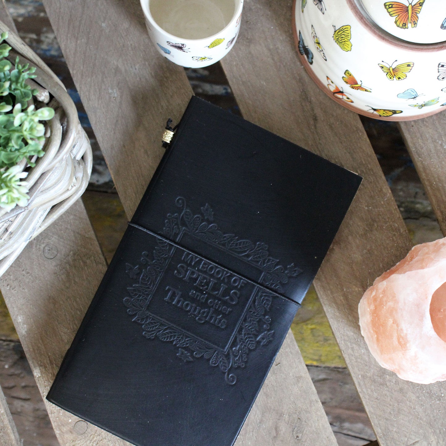 Handmade Leather Journal - Flower of Life - Green (80 pages)