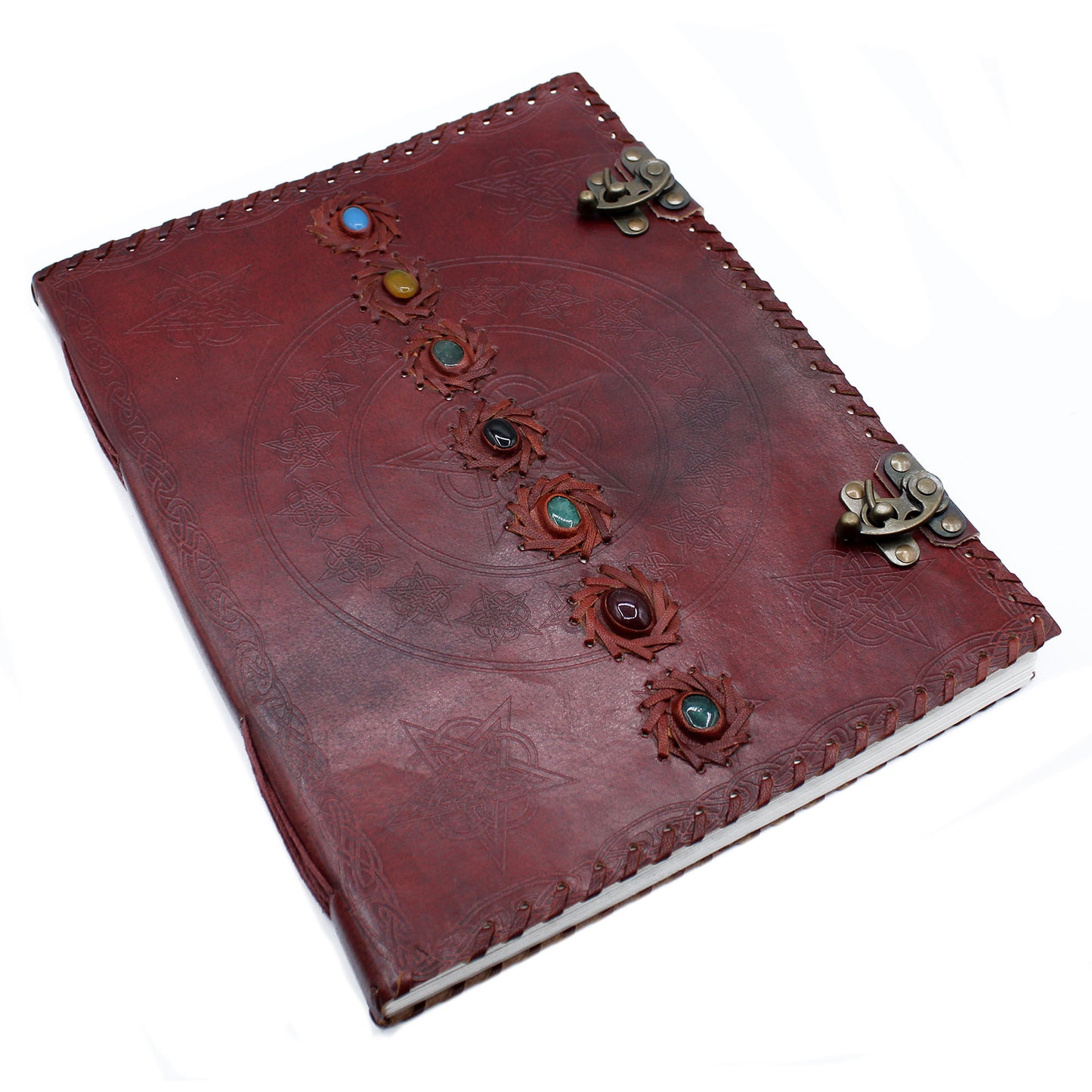 Huge 7 Chakra Leather Book - (200 pages)