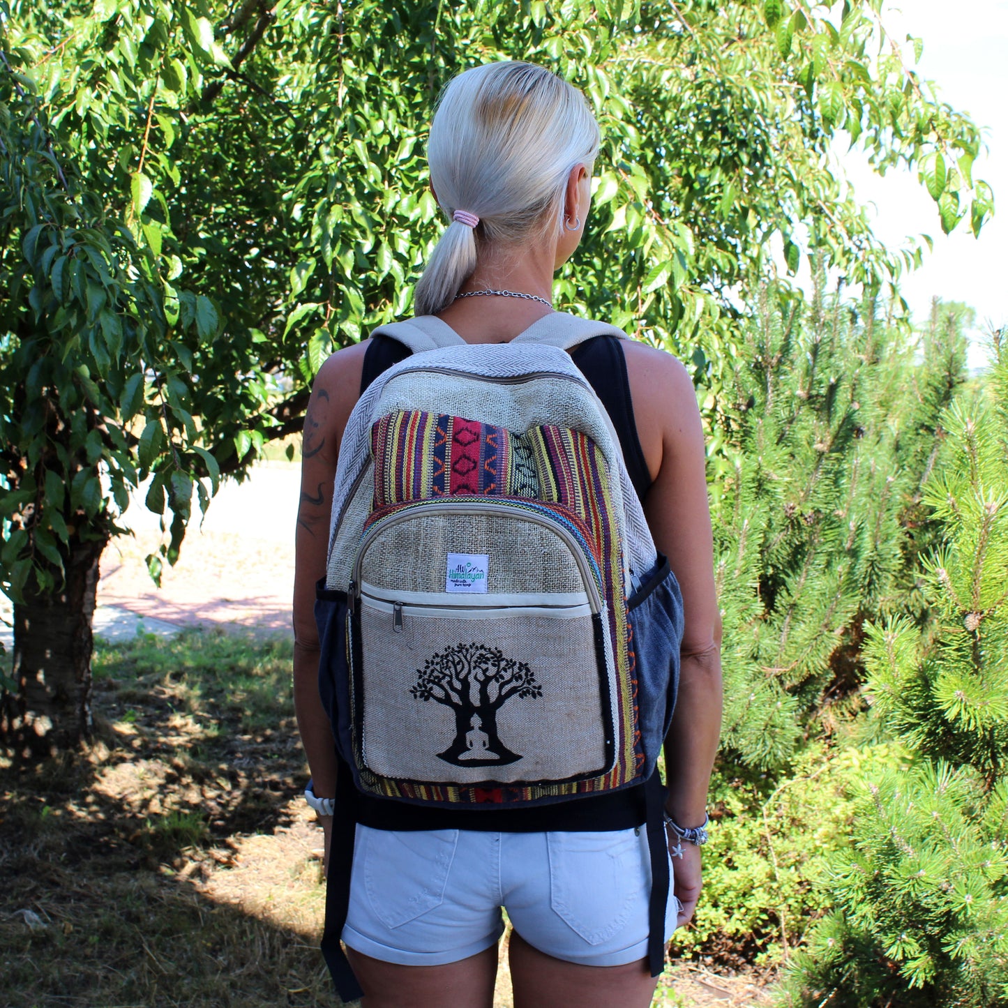 Large Hemp Backpack - Bohdi Tree Design