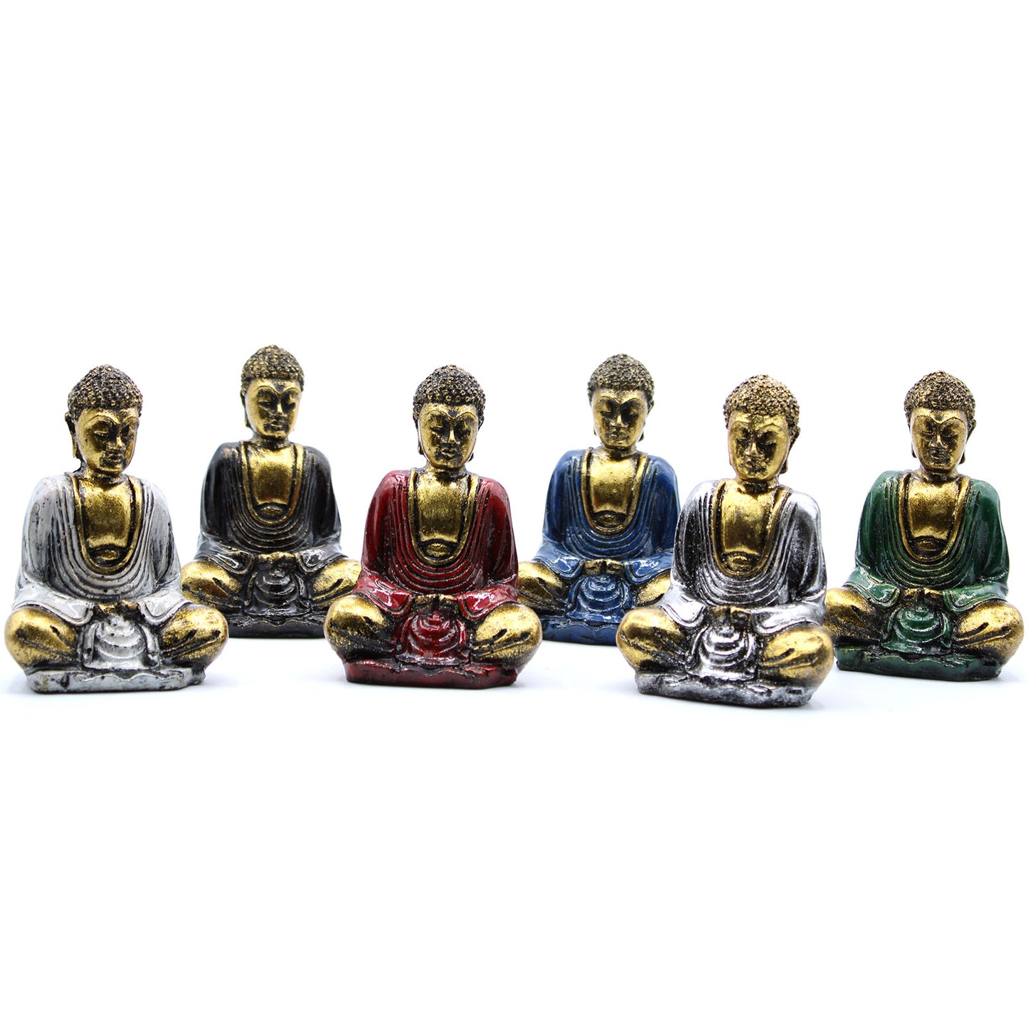 Gold Mini Buddha - 6 Pack (Assorted Colours)