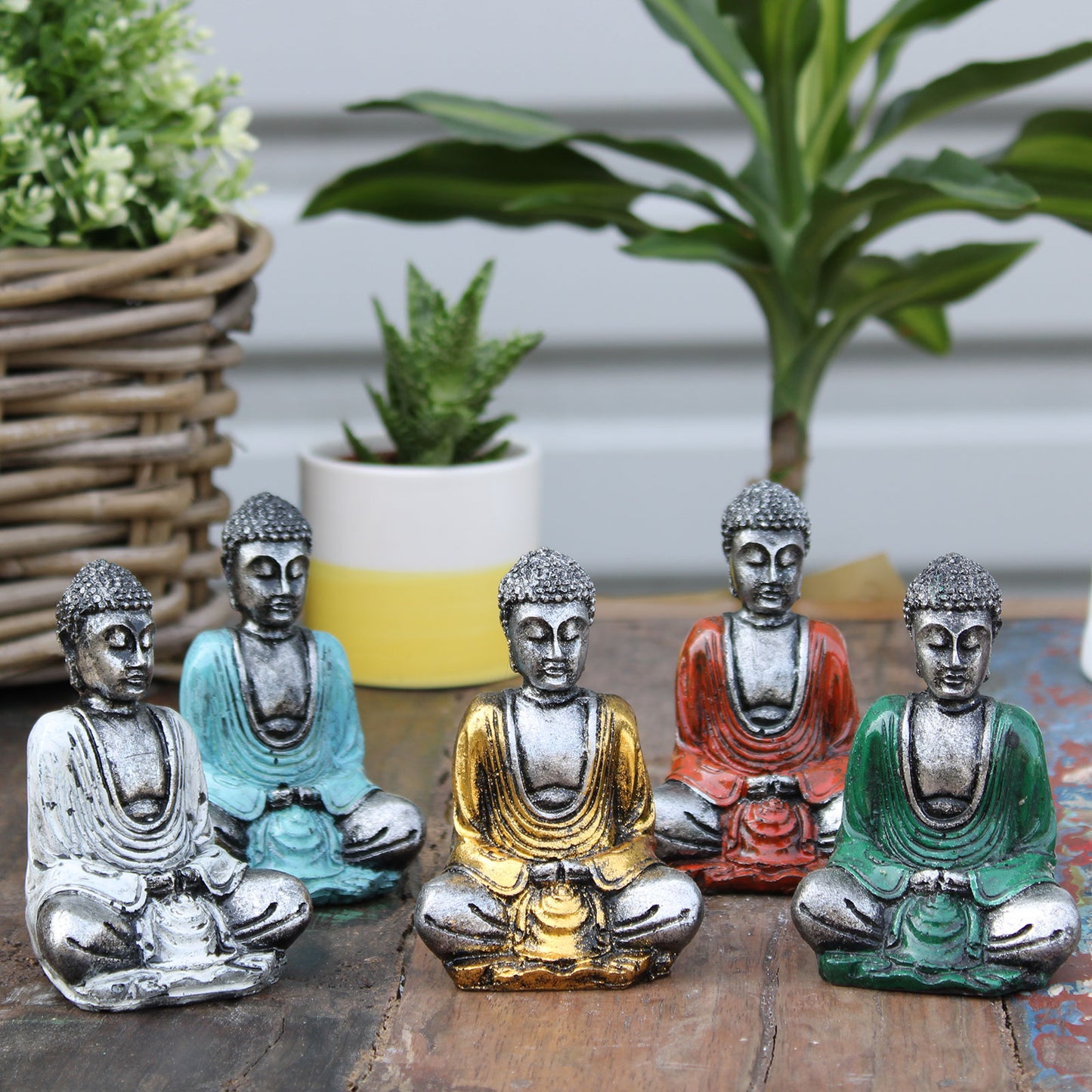 Silver Mini Buddha - 6 Pack (Assorted Colours)