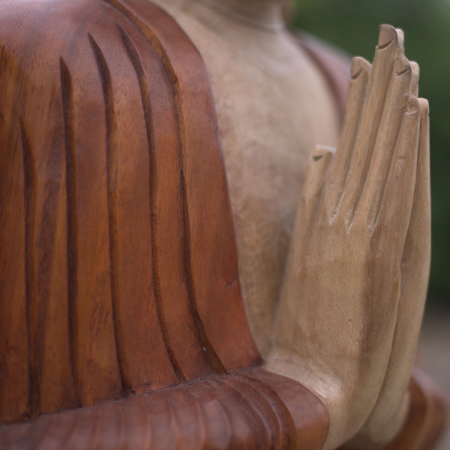 Hand Carved Buddha Statue - 25cm Thinking