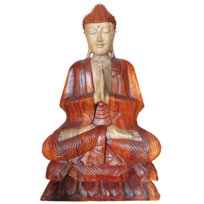 Hand Carved Buddha Statue - 80cm Welcome