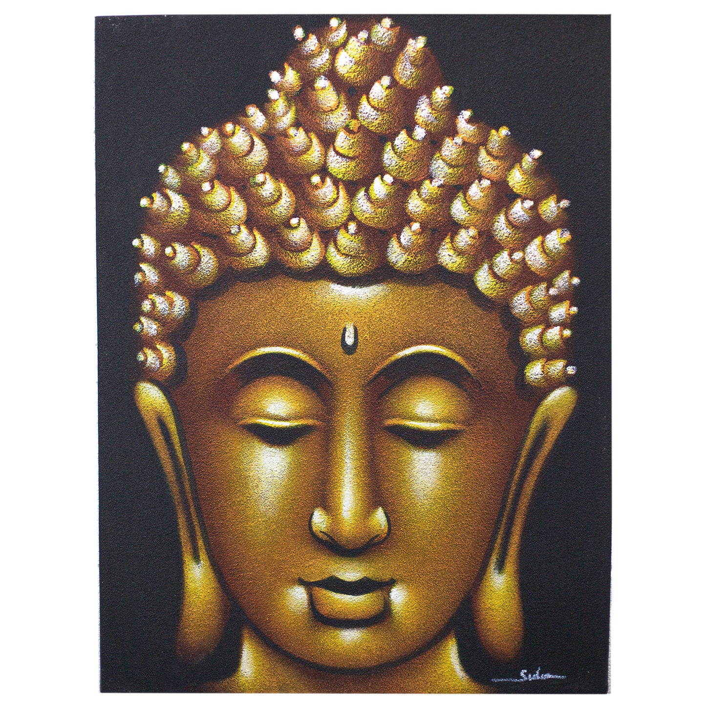 Buddah Painting - Gold Sand Finish