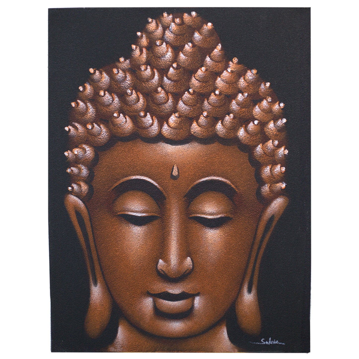 Buddah Painting - Copper Sand Finish