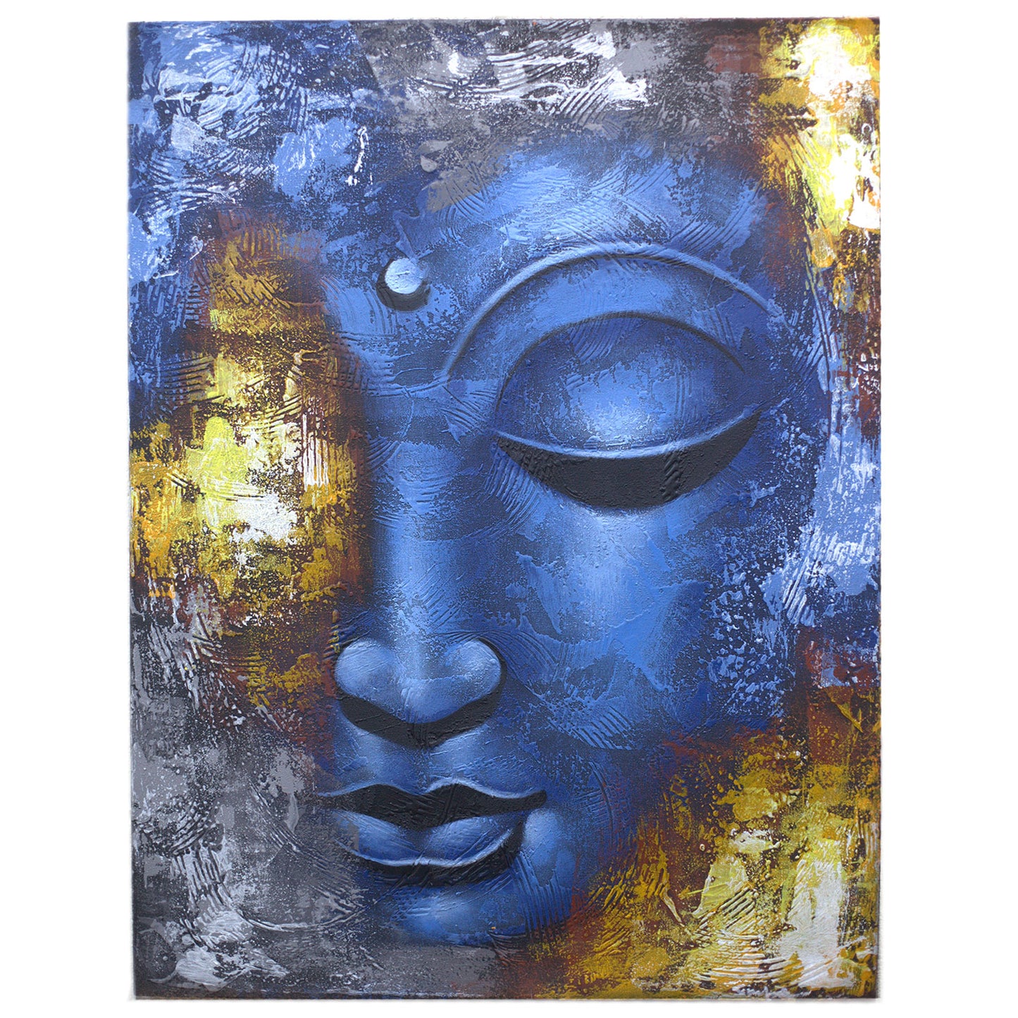 Buddah Painting - Blue Face Abstract