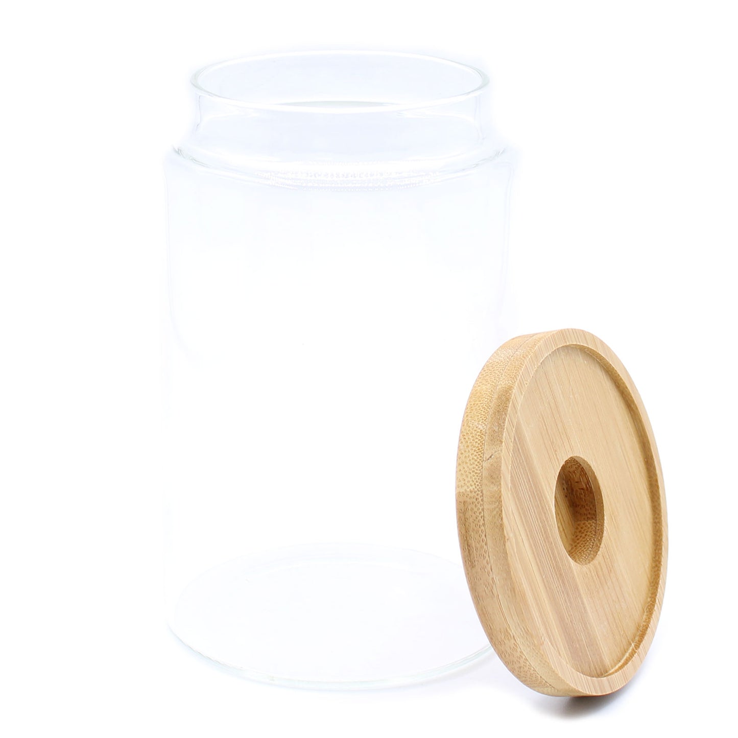 Cottage Bamboo Glass Jar - 10cm