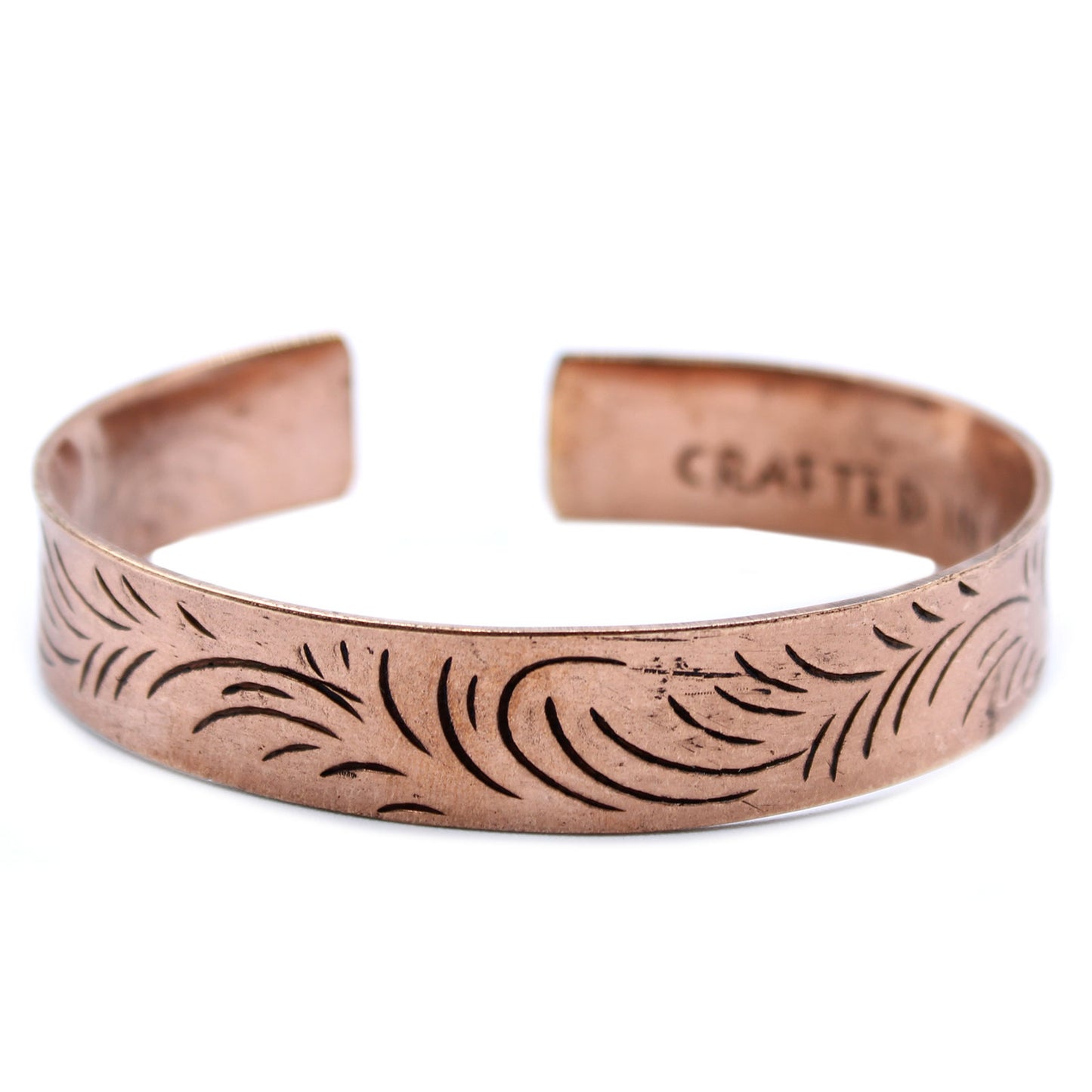 Copper Tibetan Bracelet - Wide Tribal Swirls