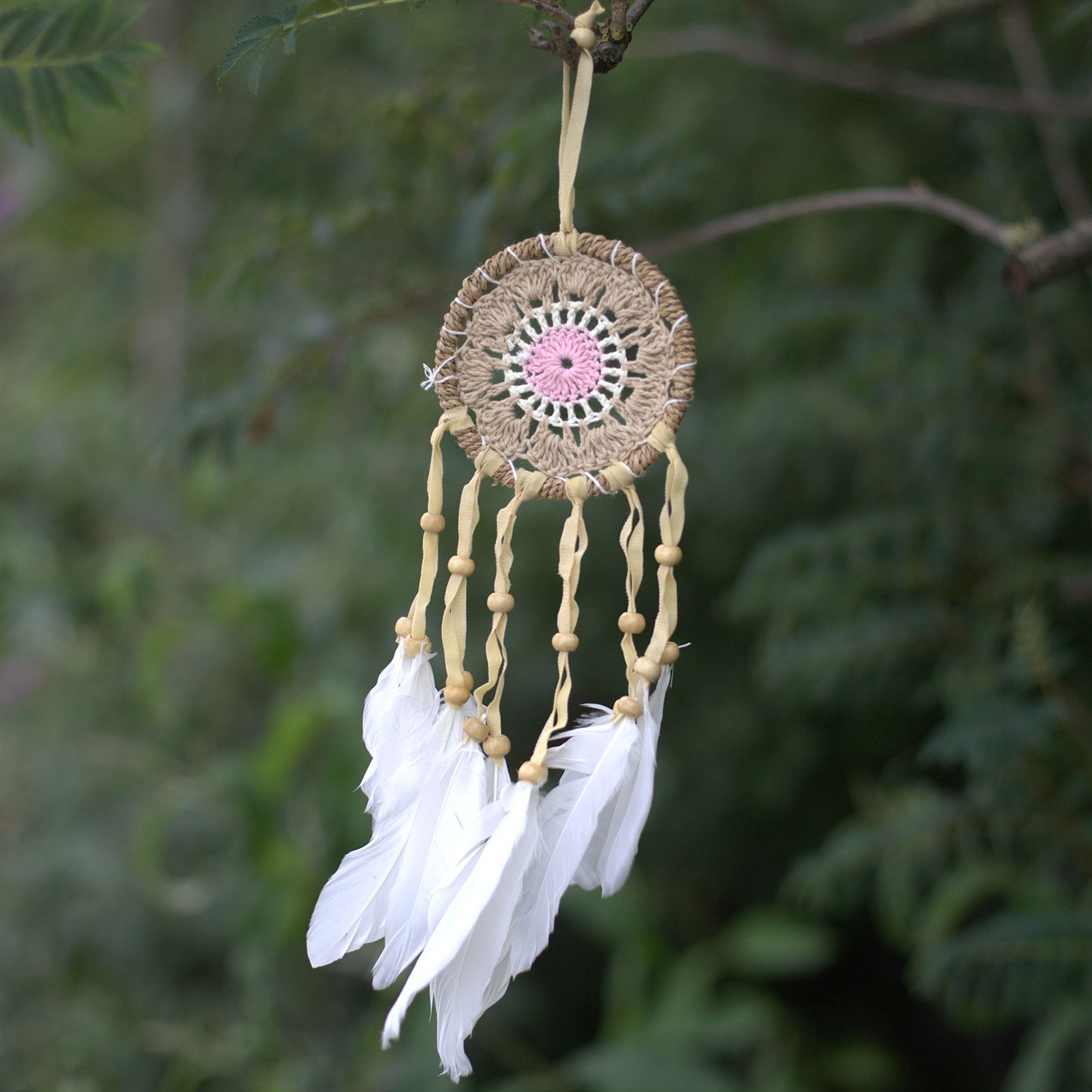 Pastel Pink Macramé Dream Catcher 9cm (asst. colours)