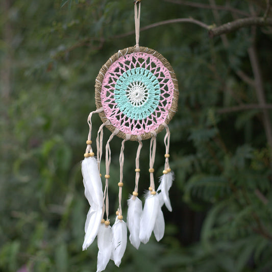 Pastel Pink Macramé Dream Catcher 16cm (asst colours)