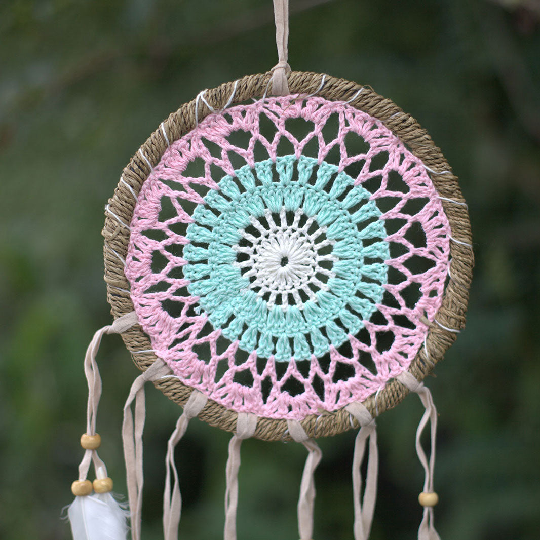 Pastel Pink Macramé Dream Catcher 16cm (asst colours)