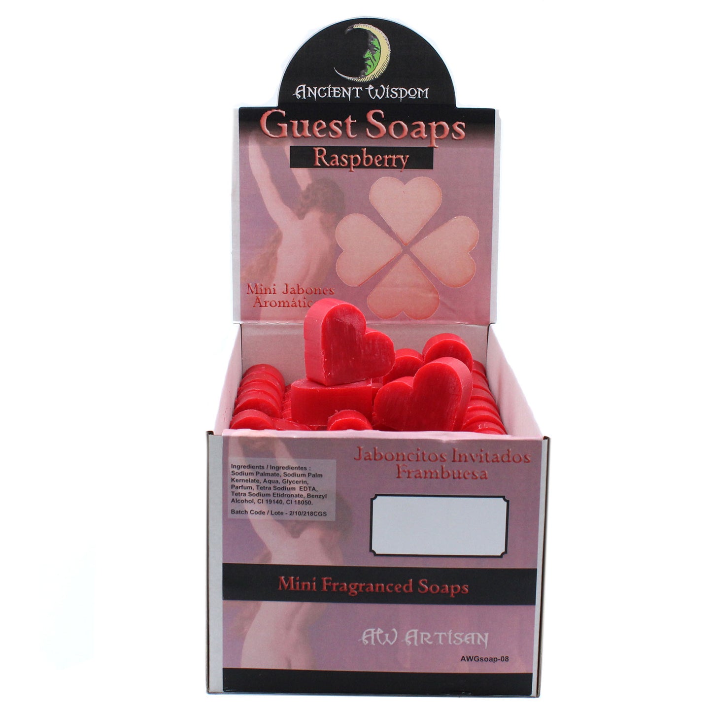 Heart Guest Soaps - Raspberry (10 Pack)