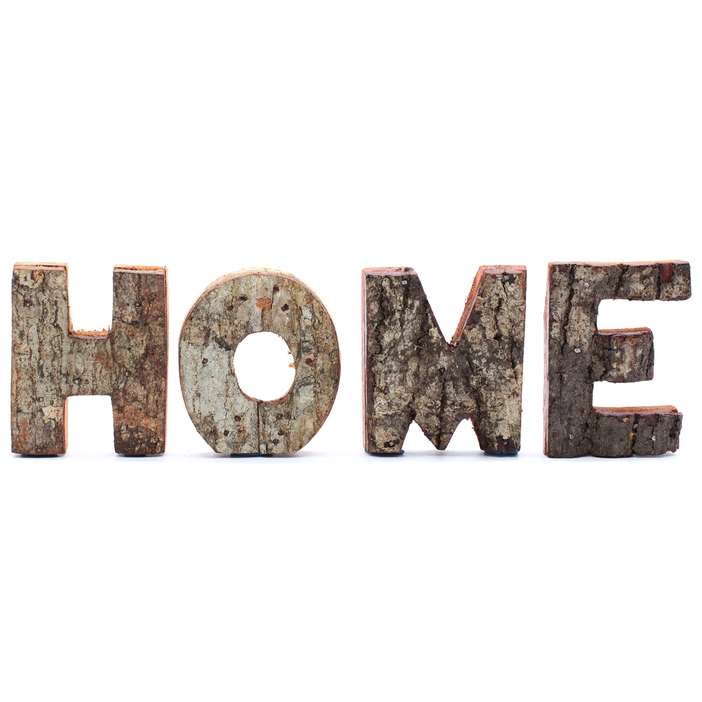 Rustic Bark Letter Set - HOME (4) - 7cm