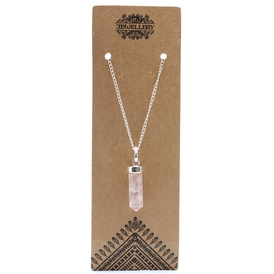 Gemstone Classic Point Pendant - Rose Quartz