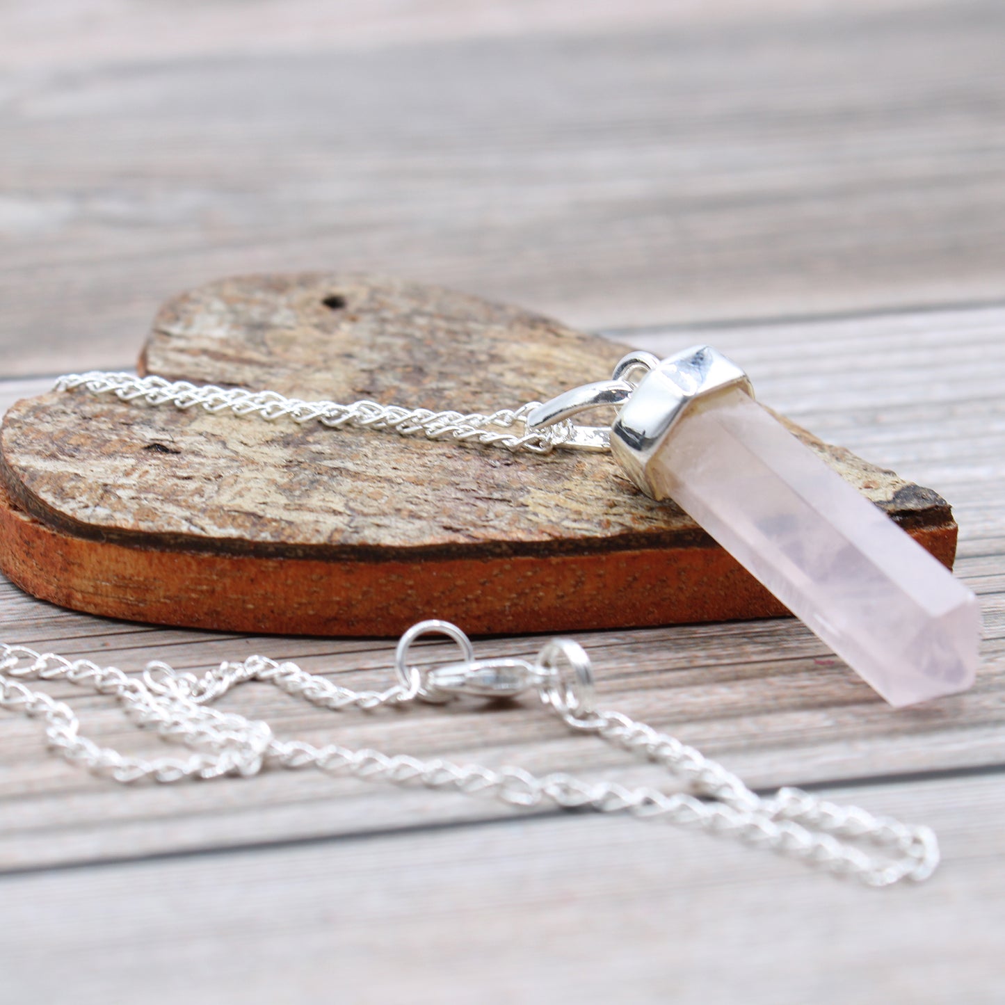 Gemstone Classic Point Pendant - Rose Quartz