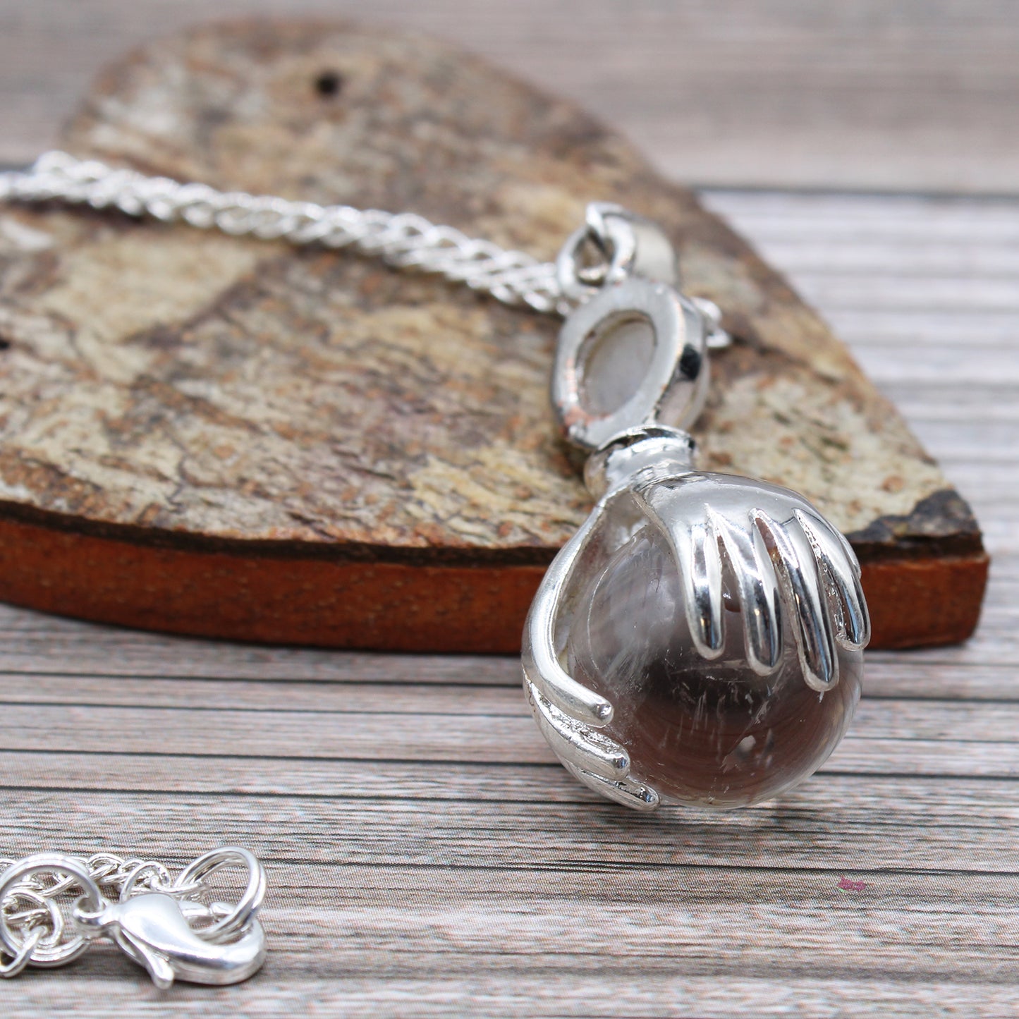 Gemstone Healing Hands Pendant - Clear Quartz