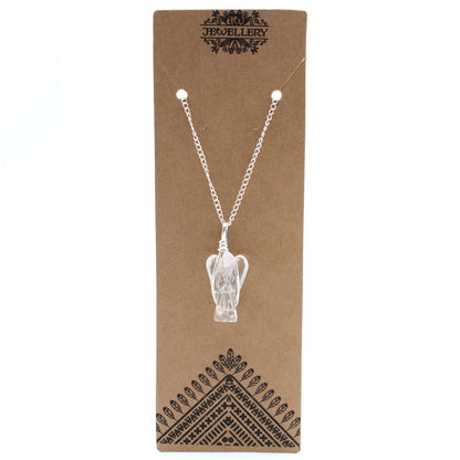 Gemstone Guardian Angel Pendant - Clear Quartz