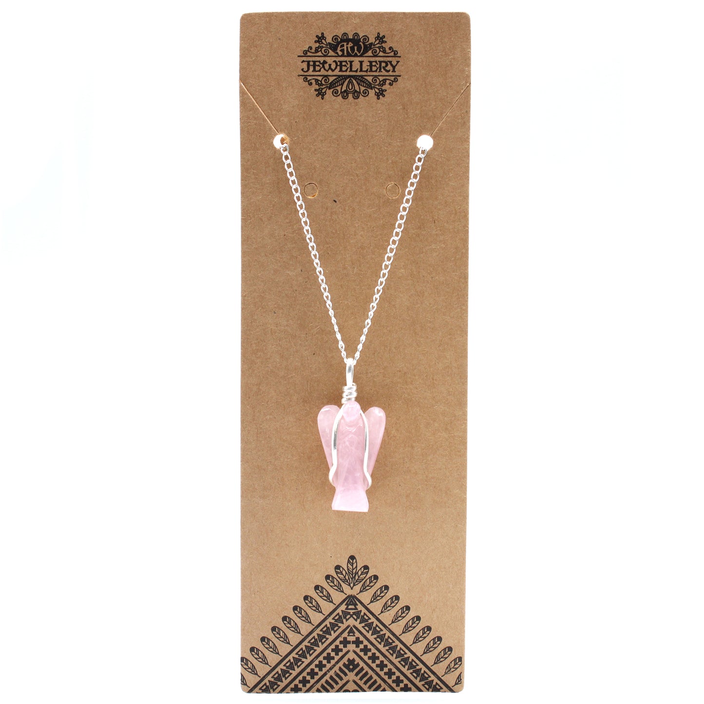 Gemstone Guardian Angel Pendant - Rose Quartz