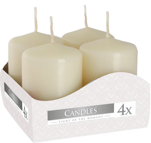 Set of Pillar Candles  40x60mm (4 pieces) - Ivory