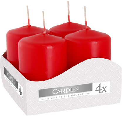 Set of Pillar Candles  40x60mm (4 pieces) - Red