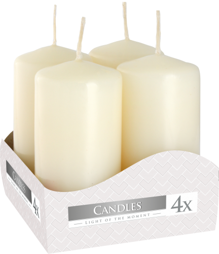 Set of Pillar Candles  40x80mm (4 pieces) - Ivory