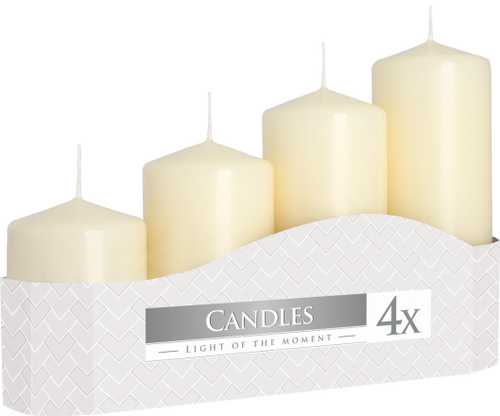 Set of Pillar Candles  50mm (4 pieces) - Ivory