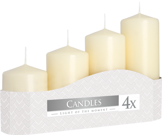 Set of Pillar Candles  50mm (4 pieces) - Ivory