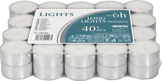 Unscented Tealight - 6h Burn time (40 Pack)