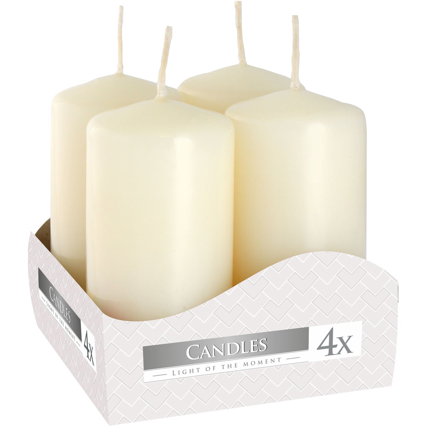 Set of Pillar Candles  40x80mm (4 pieces) - Ivory