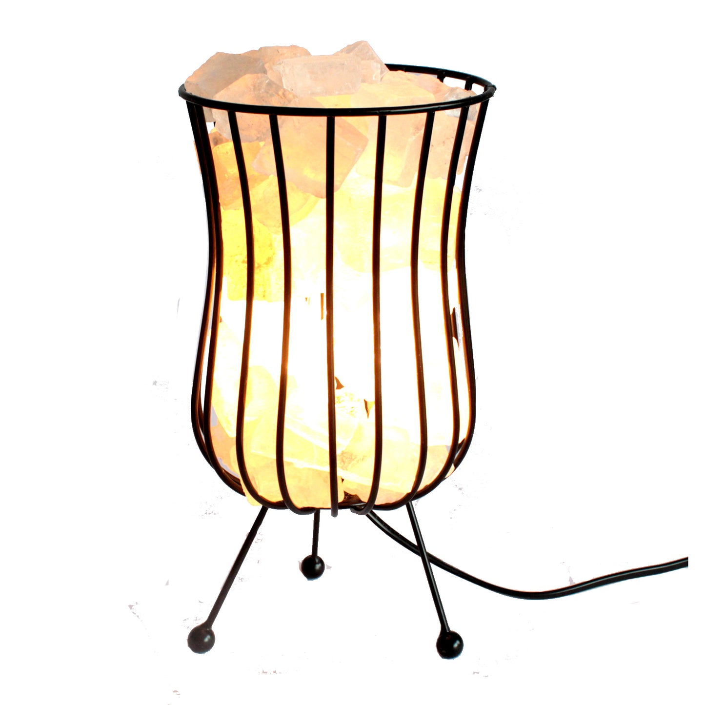 Natural White Salt Rock Brazier Lamp - Tall