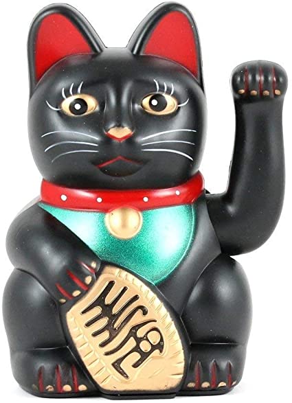 Black Money Cat - 15cm (Battery Powered)