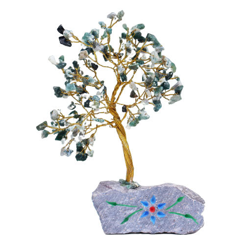 Moss Agate Gemstone Tree - 160 Stones